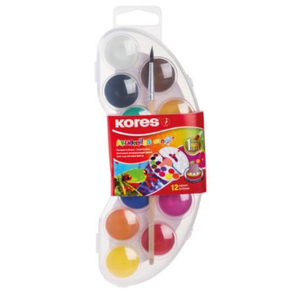 Set De Acuarelas Mini Kores 12 Pastillas Con Pincel - 301017 FullOffice.com