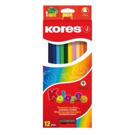 Colores Triangulares Kores 3Mm Estuche C/12 - 933126 FullOffice.com