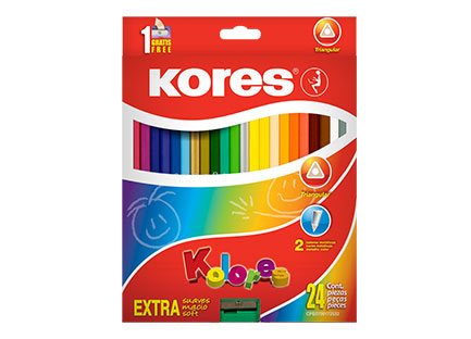 Colores Triangulares Kores 3Mm Estuche C/24 - 933249 FullOffice.com