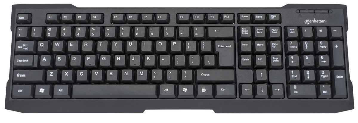 Teclado Manhattan Estándar Usb Color Negro - 175708
