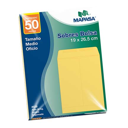 Sobre Bolsa Mapasa 1/2 Oficio Ante 60Kg 10 Bolsas C/50 - Ia0194 FullOffice.com