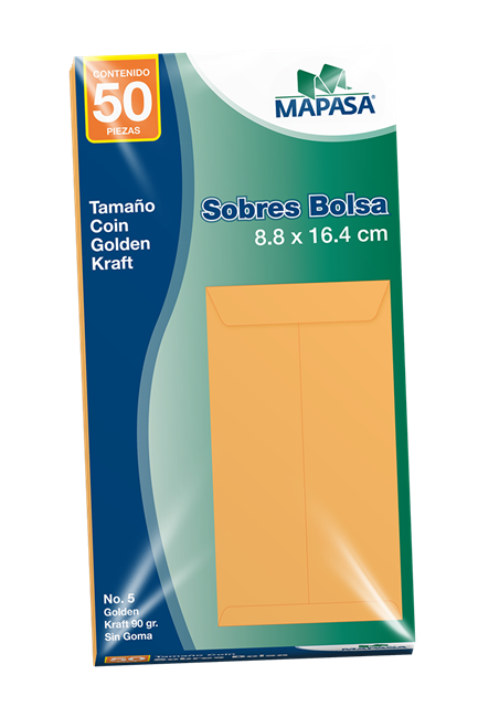 Sobre Coin Mapasa Panuco S/Goma 8.8X16.4Cms 10 Paq 10/50 Sob - Im0168 FullOffice.com