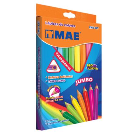 Colores Mae Cmj-12T Triangulares Jumbo Caja C/12 Pzas - Cmj-12T