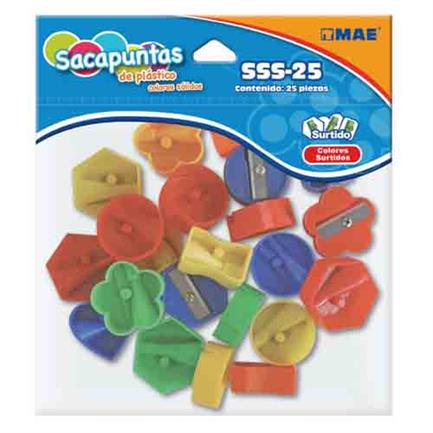 Sacapuntas Plastico Mae Figuras Surtidas C/25 Piezas - Sss-25 FullOffice.com