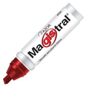Marcador Magistral Aluminio Pizarrón Blanco Color Rojo C/12 Pzas - 830-12Ro FullOffice.com