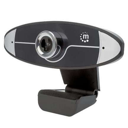 Cámara Web Manhattan Alta Definición Hd 720P Usb Micrófono Base Ajustable Color Negro - 462013 FullOffice.com