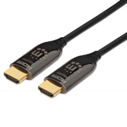 Cable Manhattan Hdmi M-M Óptico Activo Clasificación Plénumfibra Optica 30M Color Negro - 355438 FullOffice.com