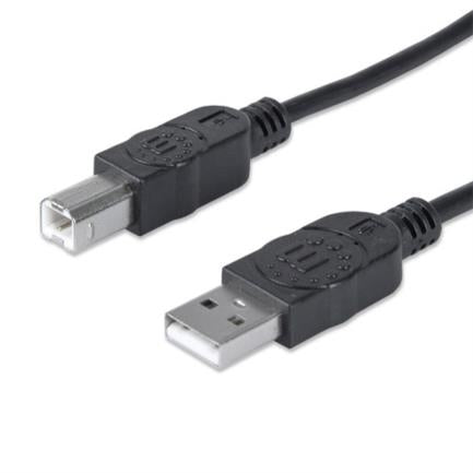 Cable Manhattan Usb B Alta Velocidad 2.0 A-B1.8M Color Negro - 333368 FullOffice.com