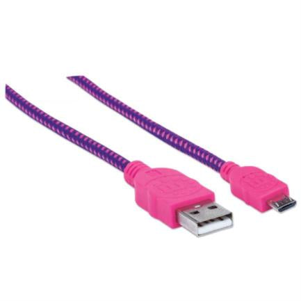 Cable Manhattan Micro-B Usb Alta Velocidad 1M Color Rosa-Morado - 352758 FullOffice.com