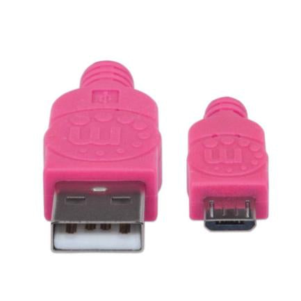 Cable Manhattan Micro-B Usb Alta Velocidad 1M Color Rosa-Morado - 352758 FullOffice.com