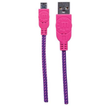 Cable Manhattan Micro-B Usb Alta Velocidad 1M Color Rosa-Morado - 352758 FullOffice.com