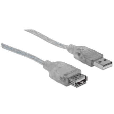 Cable Manhattan Extensión Usb-A 2.0 Alta Velocidad 3M Color Plata - 340496 FullOffice.com