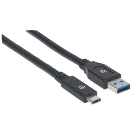 Cable Manhattan Usb A-C 3.1 Súper Velocidad 3M Color Negro - 354981 FullOffice.com