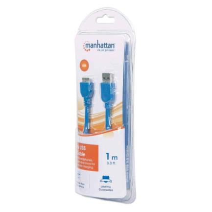 Cable Manhattan Usb-A 3.2 Gen1 A Usb Micro-B 1M Color Azul - 393898 FullOffice.com