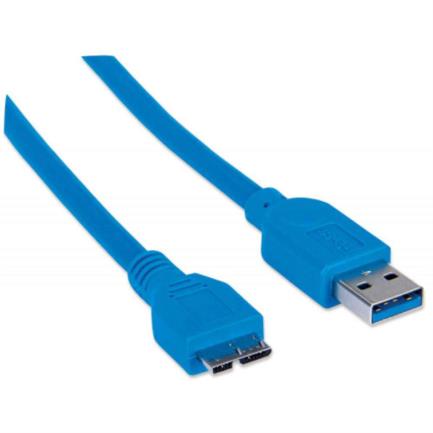 Cable Manhattan Usb-A 3.2 Gen1 A Usb Micro-B 1M Color Azul - 393898 FullOffice.com