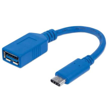 Cable Manhattan Usb 3.2 Gen1 C-A Súper Velocidad 15Cm Color Azul - 353540 FullOffice.com