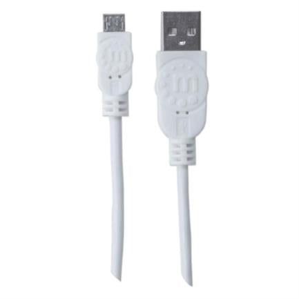 Cable Manhattan Usb 2.0 A-M Micro-B Alta Velocidad 1.8M Color Blanco - 324069 FullOffice.com