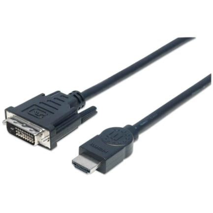 Cable Manhattan Hdmi-M A Dvi-D-M Enlace Dual 3M Color Negro - 372510 FullOffice.com
