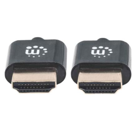 Cable Manhattan Hdmi M-M Ultra Delgado Alta Velocidad Con Ethernet 1M Color Negro - 394352 FullOffice.com