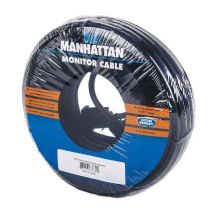 Cable Manhattan Para Monitor Svga Hd15 M-M 30M Color Negro - 337342 FullOffice.com