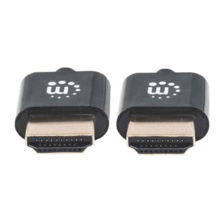 Cable Manhattan Hdmi M-M Ultra Delgado Alta Velocidad Con Ethernet 1.8M Color Negro - 394369 FullOffice.com