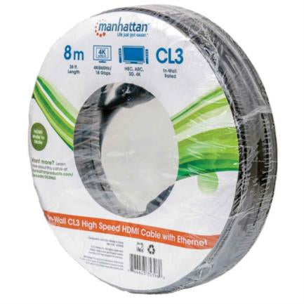 Cable Manhattan Hdmi M-M Alta Velocidad Ethernet 8M Color Negro - 353960 FullOffice.com