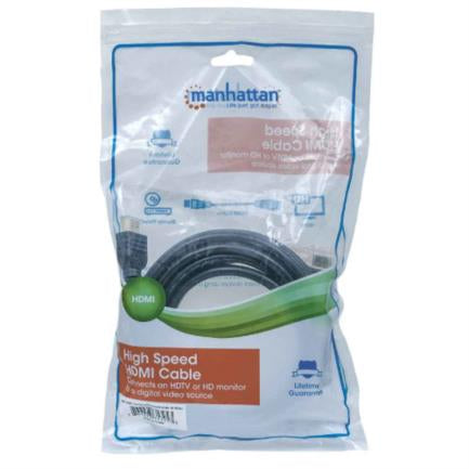 Cable Manhattan Hdmi M-M Alta Velocidad Con Ethernet 5M Color Negro - 353953 FullOffice.com