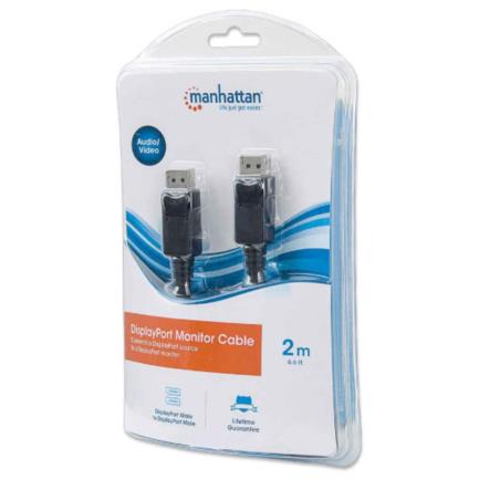 Cable Manhattan Displayport M-M 1080P 2M Color Negro - 393799 FullOffice.com