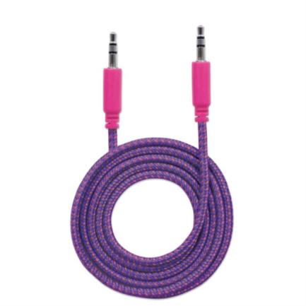 Cable Manhattan Audio Estéreo Con Recubrimiento Textil 3.5Mm 1M Color Rosa-Morado - 352826 FullOffice.com