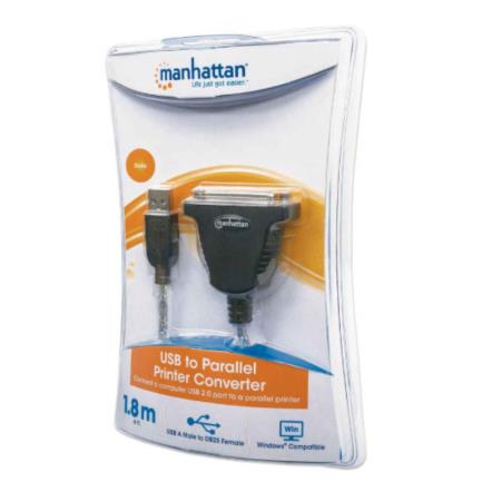 Convertidor Manhattan Para Impresora Usb-A A Paralelo Db25 Color Plata - 336581 FullOffice.com
