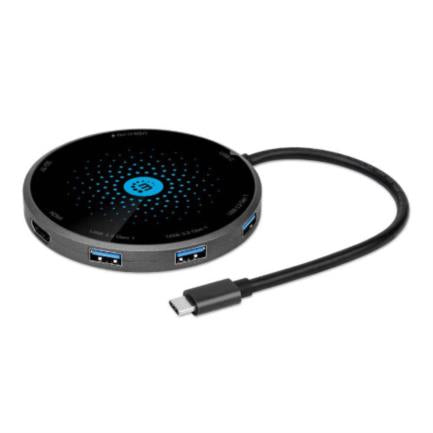 Docking Manhattan Usb-C A Hdmi Usb-C Pd 3Xusb-A Lector Tarjetas Con Base Carga Inalámbrica - 166560 FullOffice.com