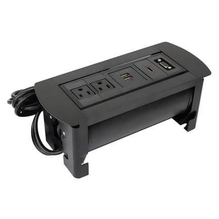 Caja De Conexión Manhattan Para Mesa C/Enchufe Usb/Hdmi/Vga Color Negro - 164832 FullOffice.com