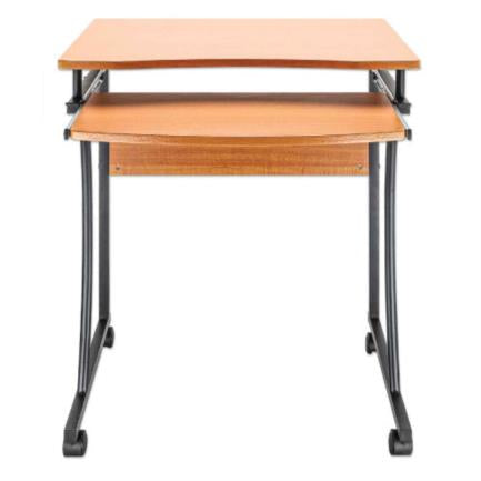 Escritorio Manhattan Compacto Con Ruedas Bandeja Deslizable Para Teclado Color Café Claro - 207812 FullOffice.com
