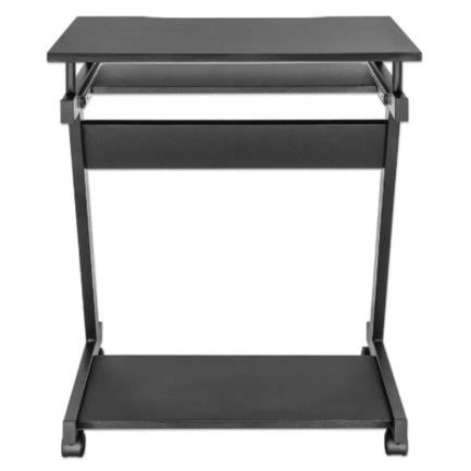 Escritorio Manhattan Compacto Con Ruedas Bandeja Deslizable Para Teclado Repisa Inferior Para Cpu Color Negro - 207690 FullOffice.com