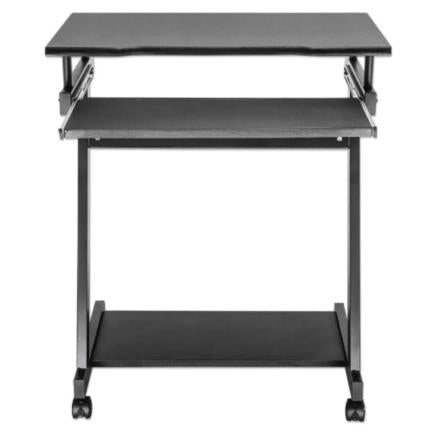 Escritorio Manhattan Compacto Con Ruedas Bandeja Deslizable Para Teclado Repisa Inferior Para Cpu Color Negro - 207690 FullOffice.com