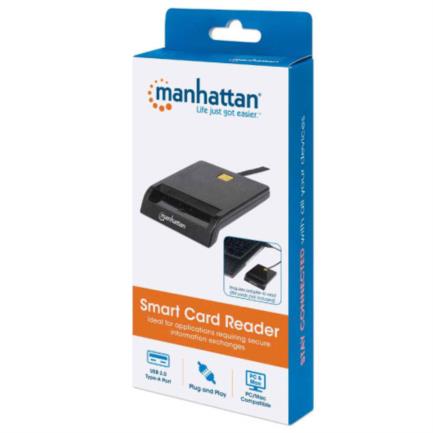 Lector Tarjetas Manhattan Inteligente Usb Por Contacto Externo Color Negro - 102049 FullOffice.com