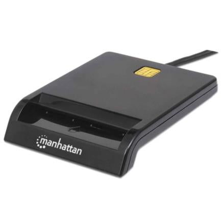 Lector Tarjetas Manhattan Inteligente Usb Por Contacto Externo Color Negro - 102049 FullOffice.com