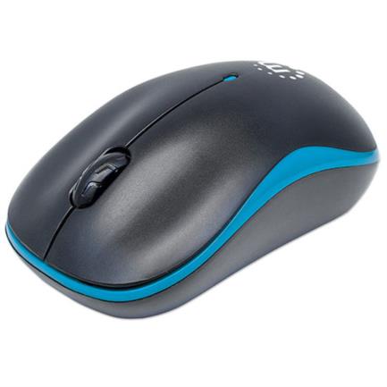 Mouse Manhattan Success Inalámbrico Óptico 1000 Dpi Color Negro-Azul - 179416 FullOffice.com