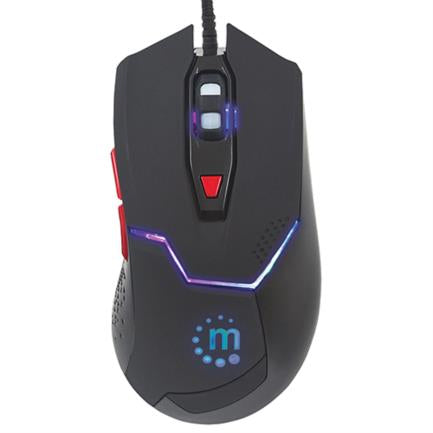Mouse Manhattan Gaming Óptico Led Usb 6 Botones Color Negro - 176071 FullOffice.com