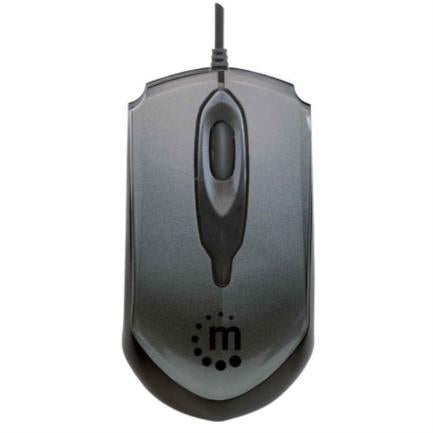 Mouse Manhattan Edge Óptico Usb 1000 Dpi Color Negro-Gris - 179423 FullOffice.com
