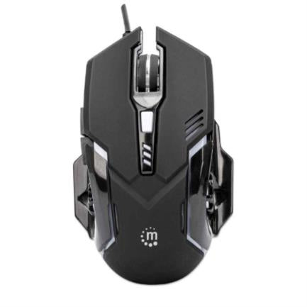 Mouse Manhattan Gaming Óptico Led 6 Botones Color Negro - 179256 FullOffice.com