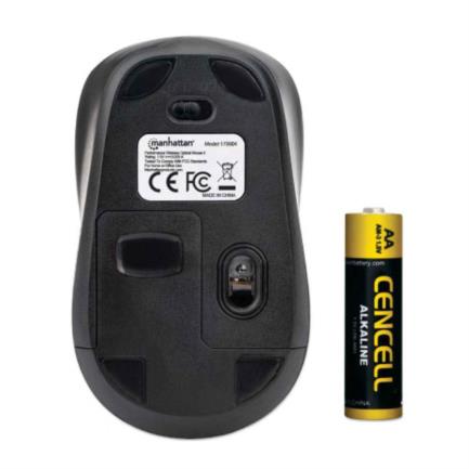 Mouse Manhattan Inalámbrico Alto Rendimiento Ii 1600 Dpi Color Negro - 179904 FullOffice.com