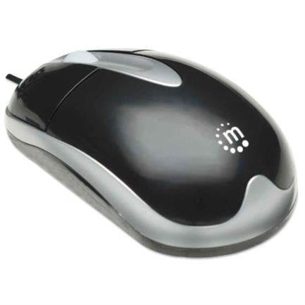Mouse Manhattan Óptico Clásico Mh3 Usb 1000Dpi Color Negro-Plata - 177016 FullOffice.com