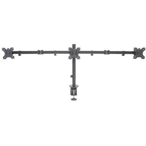 Manhattan Soporte triple de sobremesa para 3 monitores, pantallas 10"–27", montaje traseros con abrazadera, Co
