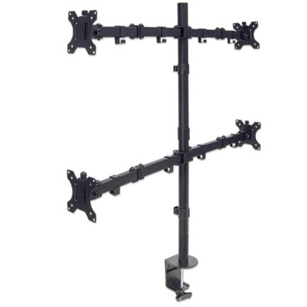 Soporte Manhattan Para 4 Monitores 13" A 32" Escritorio Brazos Doble Articulación Color Negro - 461566