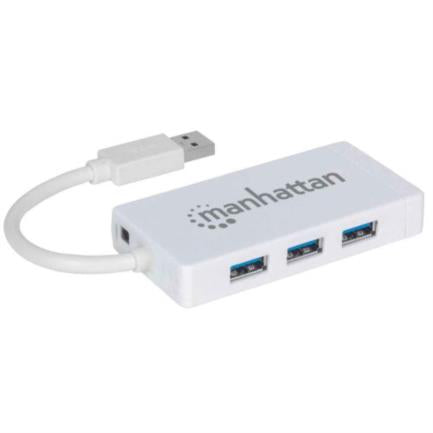 Hub Manhattan Usb 3.0 Con 3 Puertos/Adaptador Gigabit Ethernet - 507578 FullOffice.com