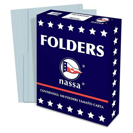 Folder Nassa Premium Carta Azul C/100 Piezas - Pa1001 FullOffice.com