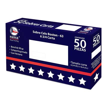 Sobre Nassa Corresp. C/Ventana Carta 20Pqtes C/50 - Ha0204 FullOffice.com