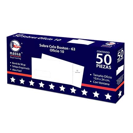 Sobre Nassa Corresp. C/Ventana Oficio 50Pqtes C/50 - Ha0205 FullOffice.com