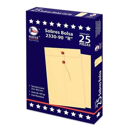 Sobre Bolsa Nassa Carta Ante C.R. 8 Pqs C/25 Pzs 23X30.5 Cms - Ia0304 FullOffice.com